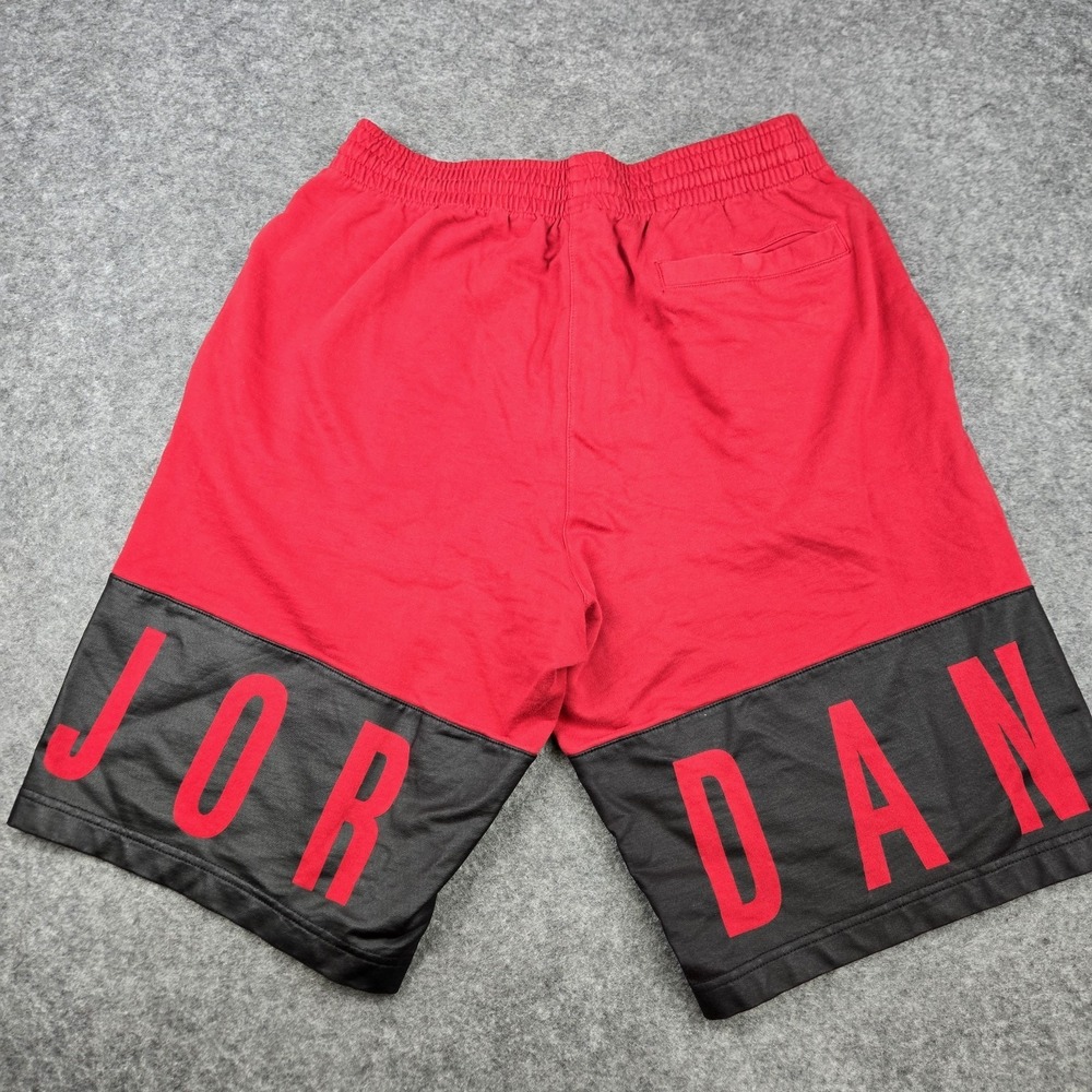 Air Jordan Men's XL Shorts Red Black Spell Out Athletic Basketball Hoop Shorts - Picture 10 of 12